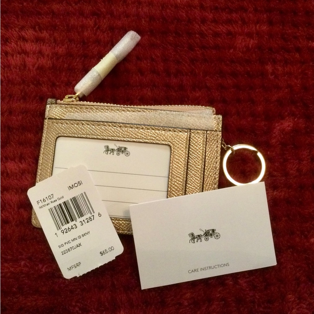 ☀☀COACH☀☀ Mini Skinny ID Case In Signature Canvas NWT